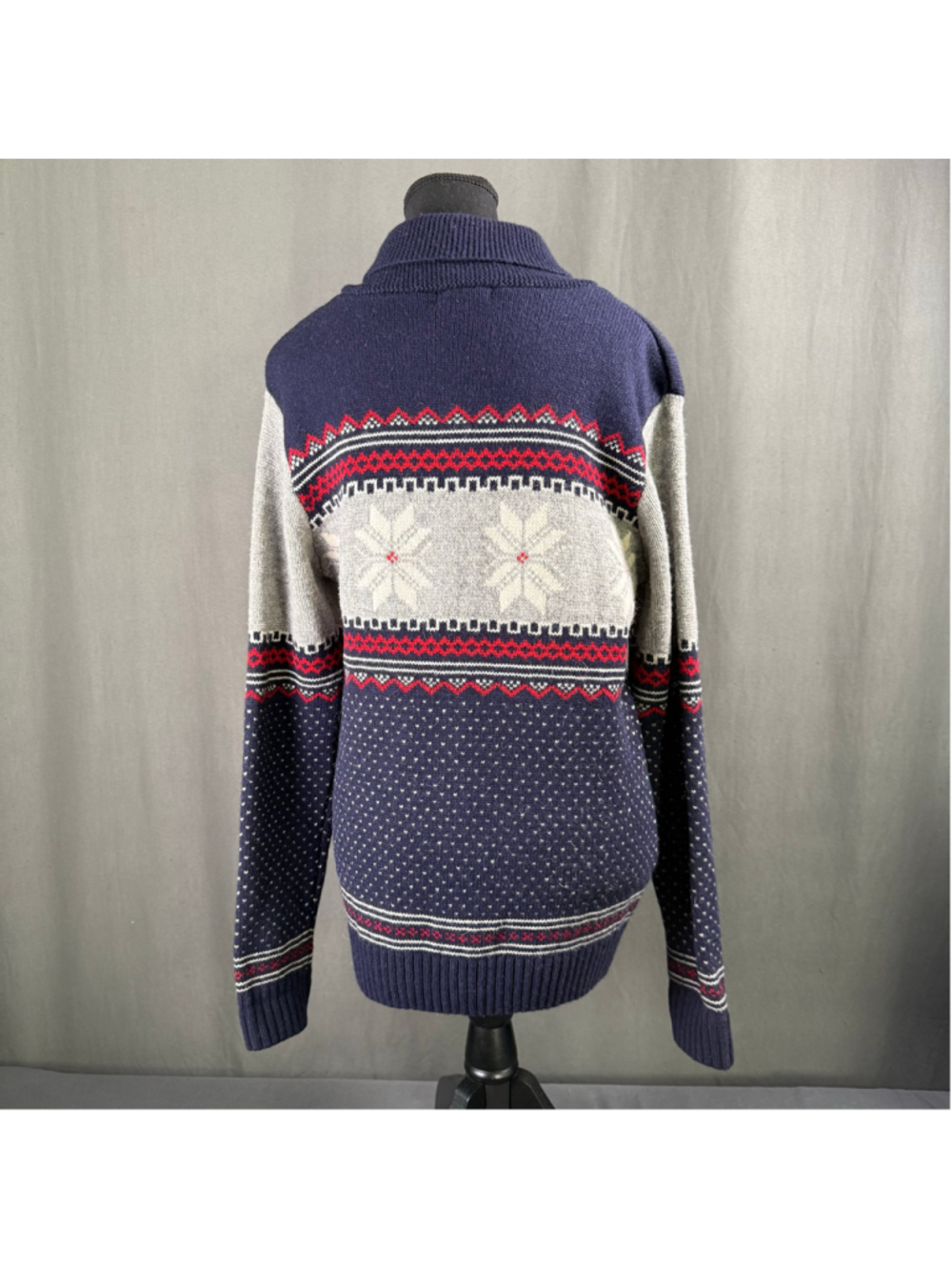 Fair Isle Sweater Women’s M World Republic Lambswool NWT Apres Ski Nordic Navy - Picture 4 of 14